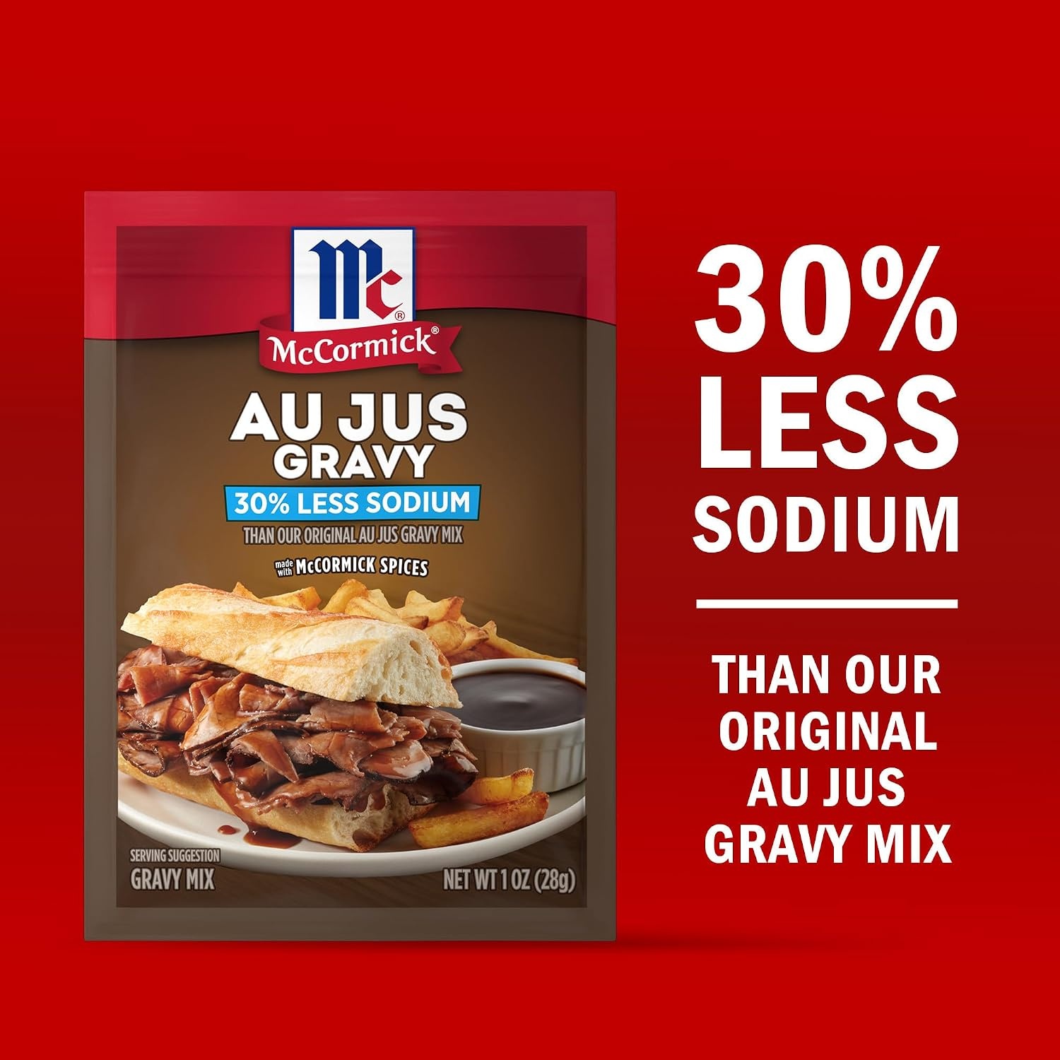 image:imageMcCormick 30 Less Sodium Au Jus Gravy Mix 1 oz