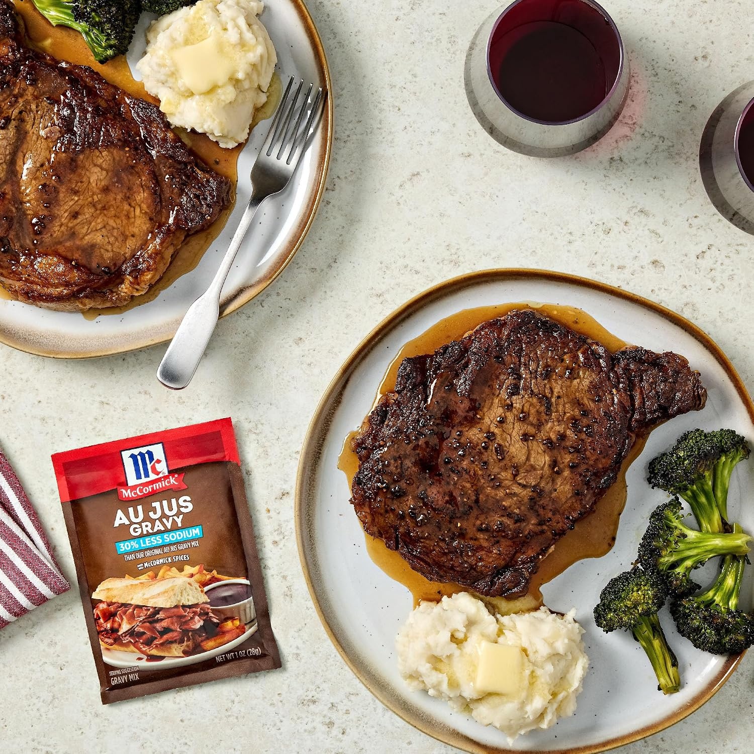 image:imageMcCormick 30 Less Sodium Au Jus Gravy Mix 1 oz