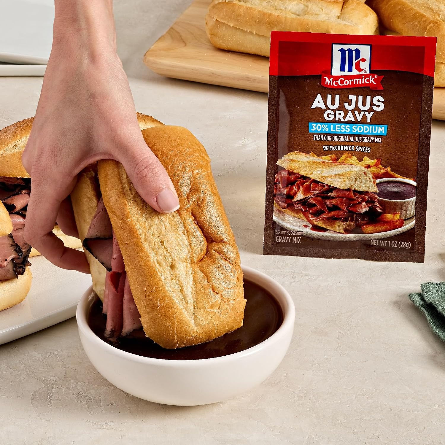 image:imageMcCormick 30 Less Sodium Au Jus Gravy Mix 1 oz