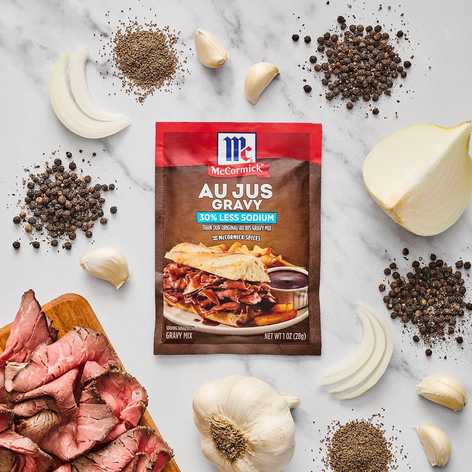 image:imageMcCormick 30 Less Sodium Au Jus Gravy Mix 1 oz