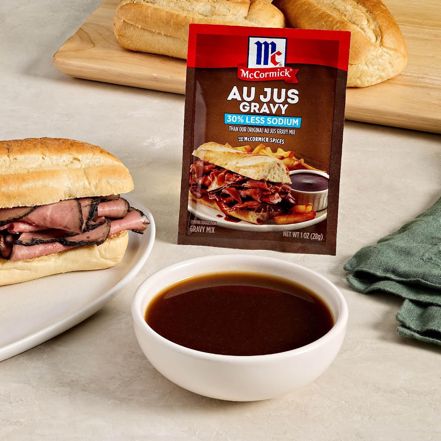 image:imageMcCormick 30 Less Sodium Au Jus Gravy Mix 1 oz
