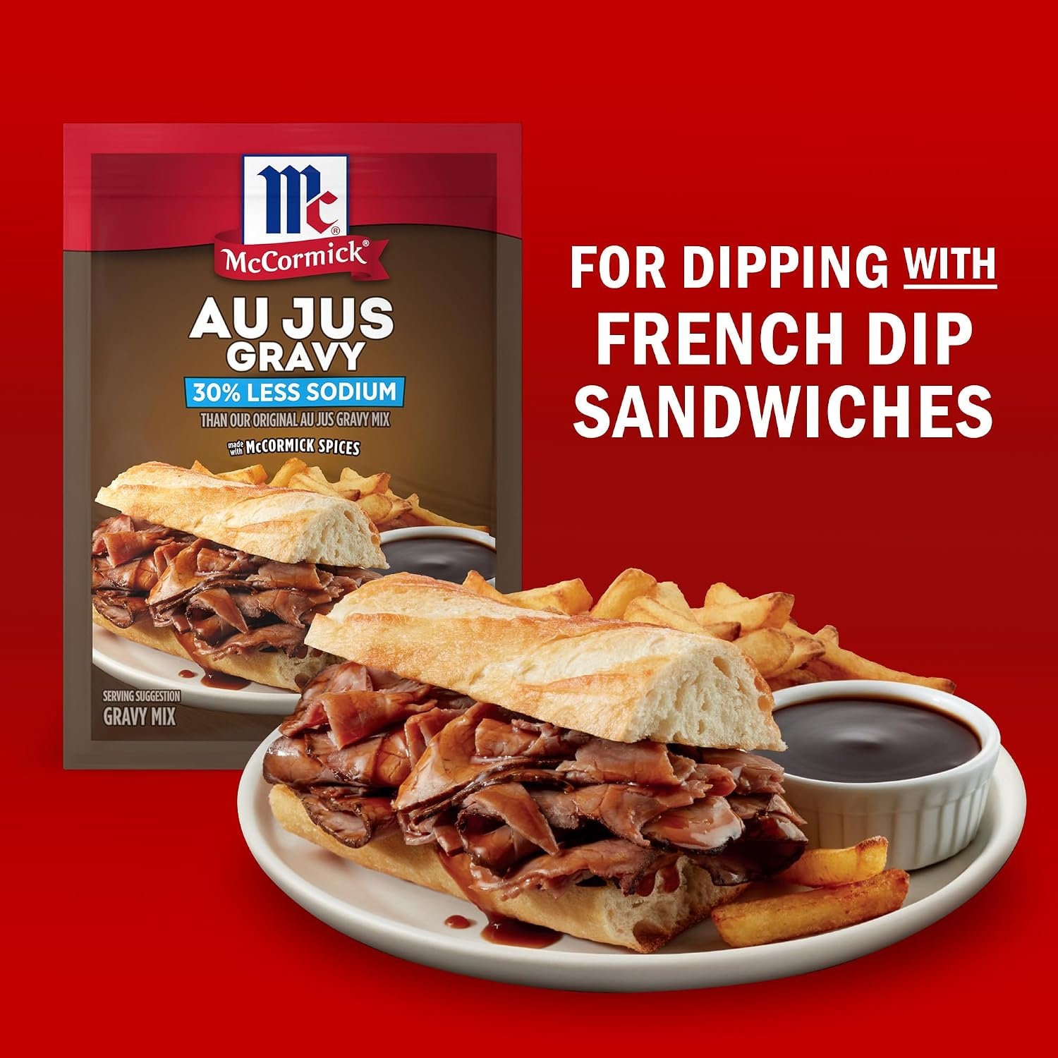image:imageMcCormick 30 Less Sodium Au Jus Gravy Mix 1 oz