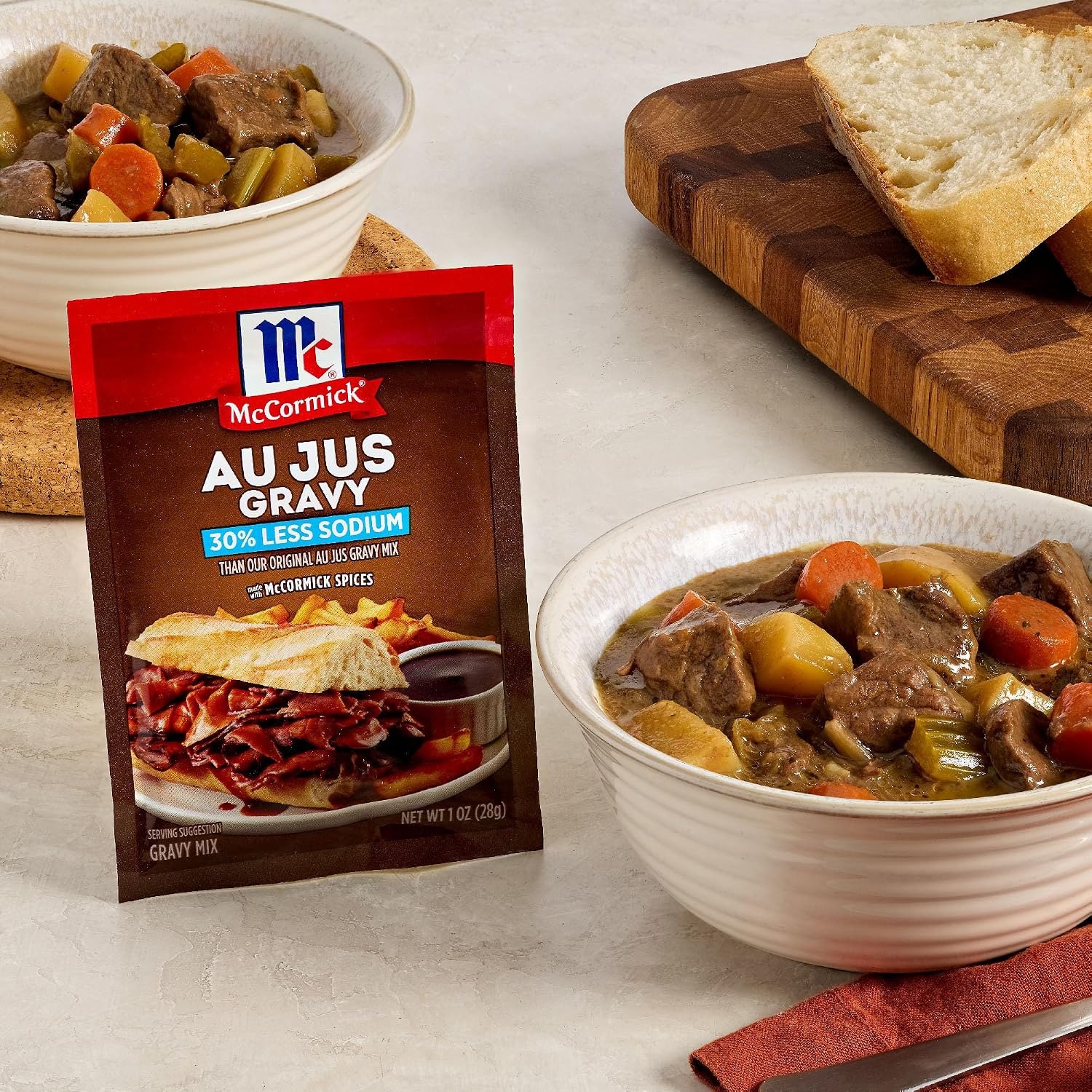 image:imageMcCormick 30 Less Sodium Au Jus Gravy Mix 1 oz