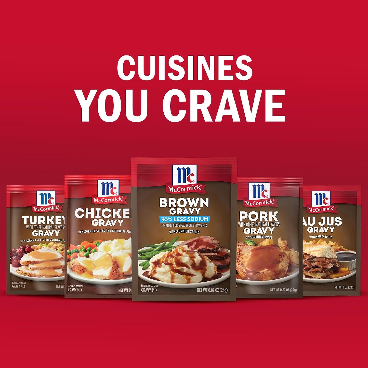 image:imageMcCormick 30 Less Sodium Brown Gravy Mix 087 oz Pack of 12Brown Gravy Mix Less Sodium