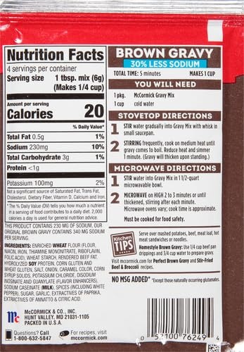 image:imageMcCormick 30 Less Sodium Brown Gravy Mix 087 ozBrown Gravy Mix Less Sodium