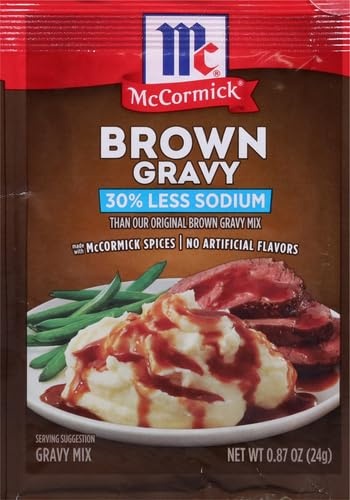 image:imageMcCormick 30 Less Sodium Brown Gravy Mix 087 ozBrown Gravy Mix Less Sodium