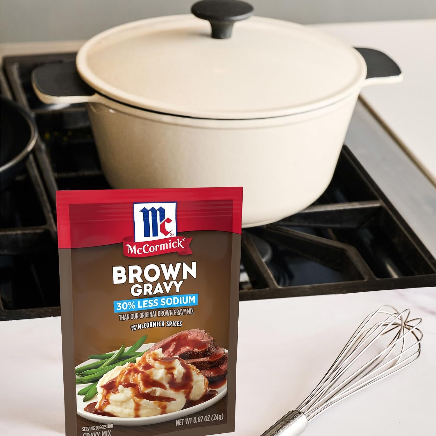 image:imageMcCormick 30 Less Sodium Brown Gravy Mix 087 ozBrown Gravy Mix Less Sodium