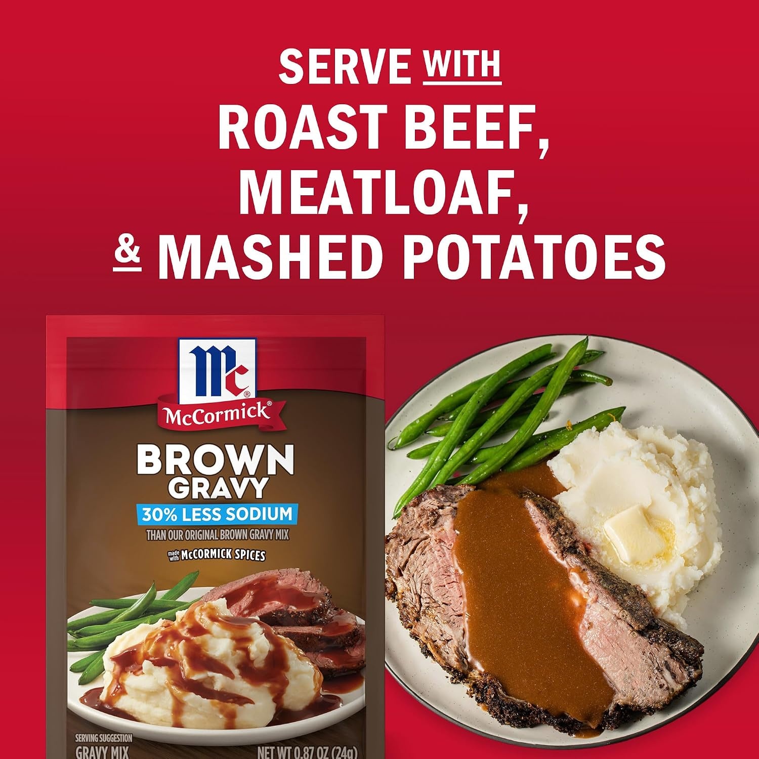 image:imageMcCormick 30 Less Sodium Brown Gravy Mix 087 ozBrown Gravy Mix Less Sodium