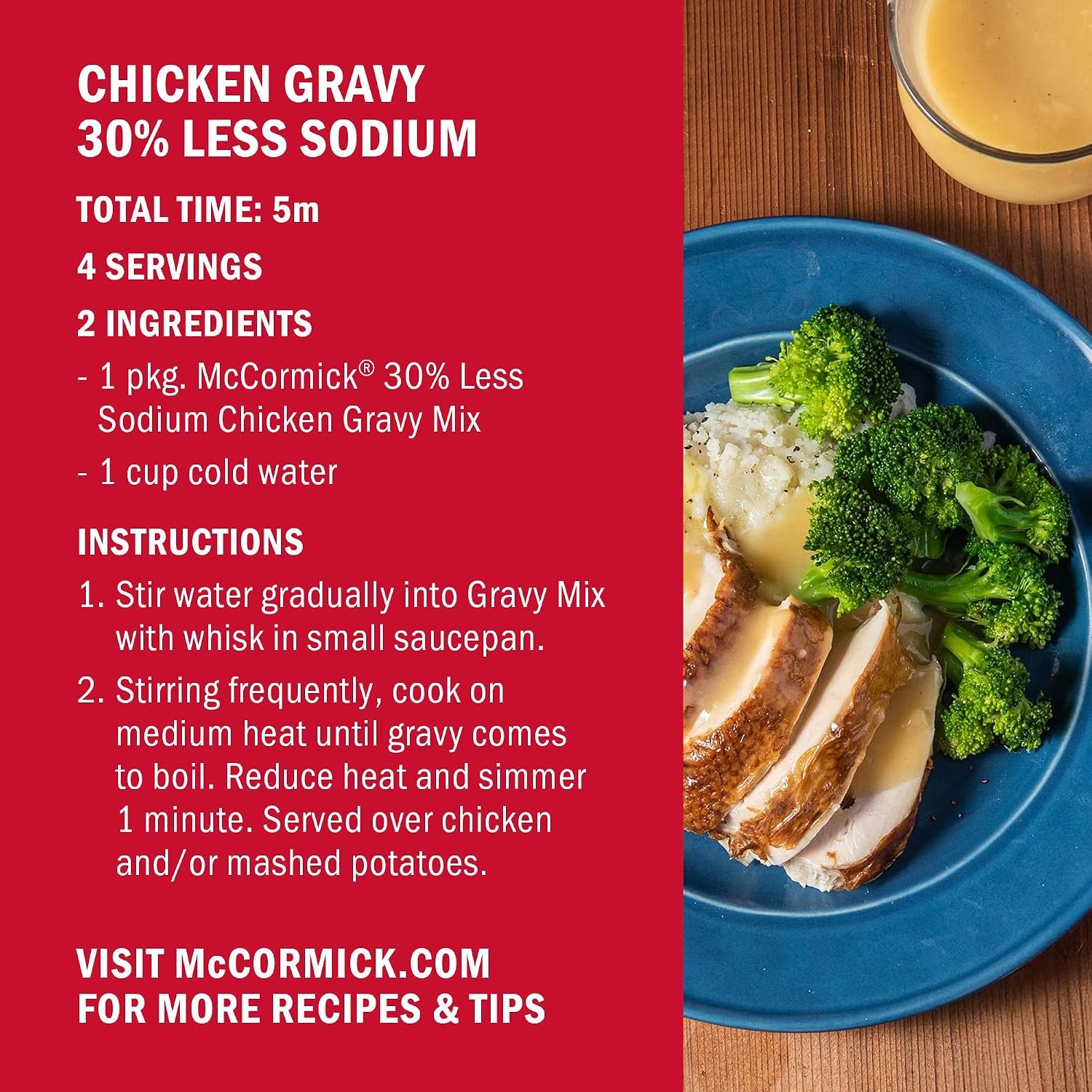 image:imageMcCormick 30 Less Sodium Chicken Gravy Mix 087 oz