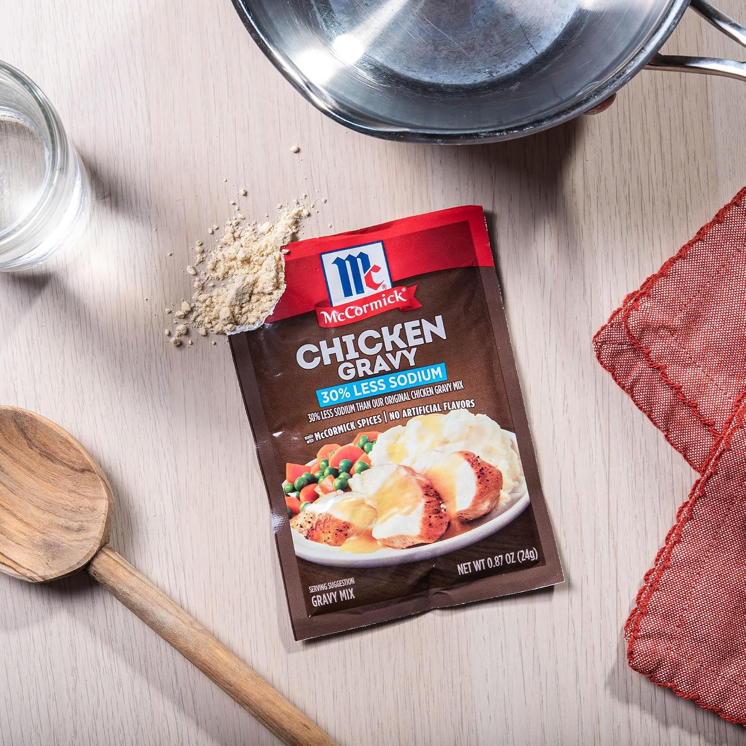 image:imageMcCormick 30 Less Sodium Chicken Gravy Mix 087 oz Pack of 12