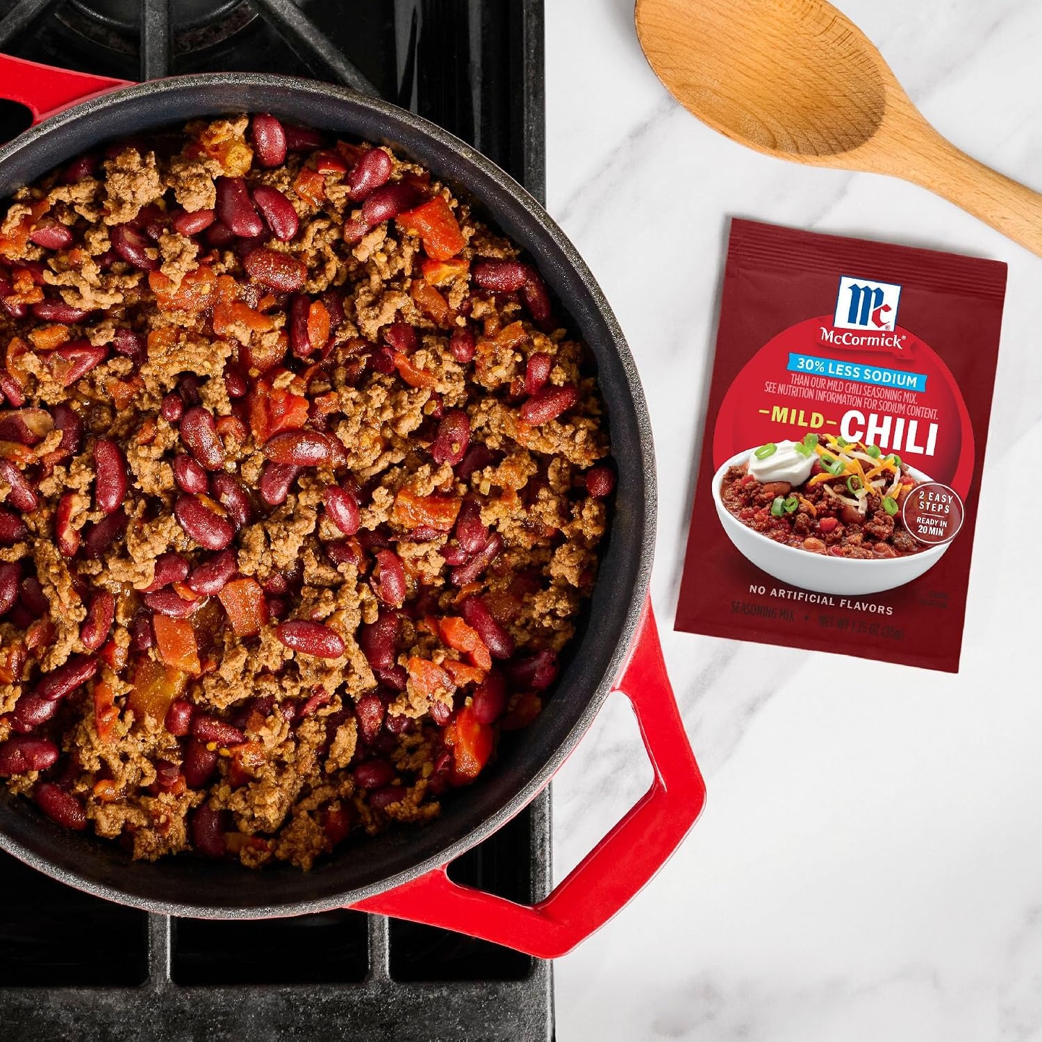 image:imageMcCormick 30 Less Sodium Chili Seasoning Mix 125 Ounce Pack of 12 Package May Vary156 Ounce Pack of 12