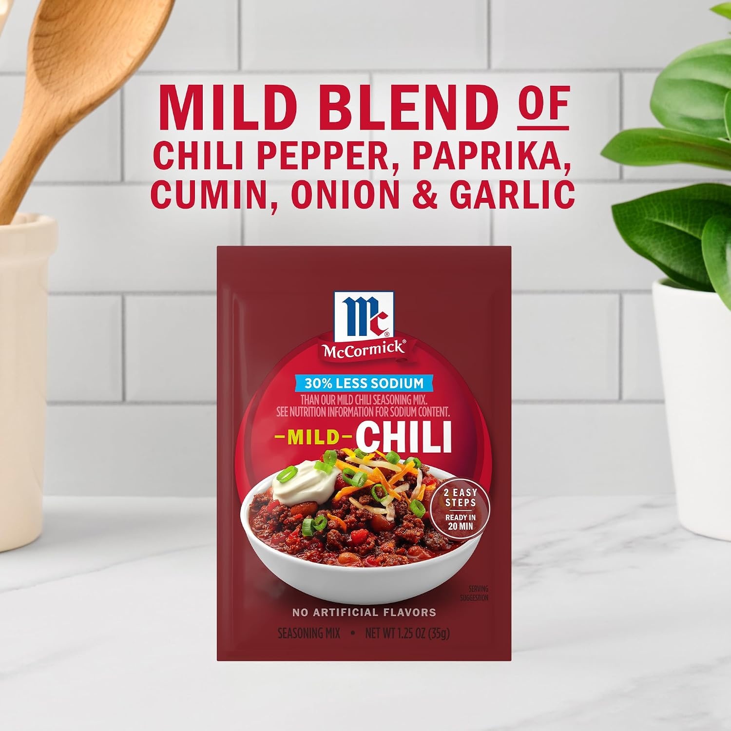 image:imageMcCormick 30 Less Sodium Chili Seasoning Mix 125 Ounce Pack of 12 Package May Vary156 Ounce Pack of 12