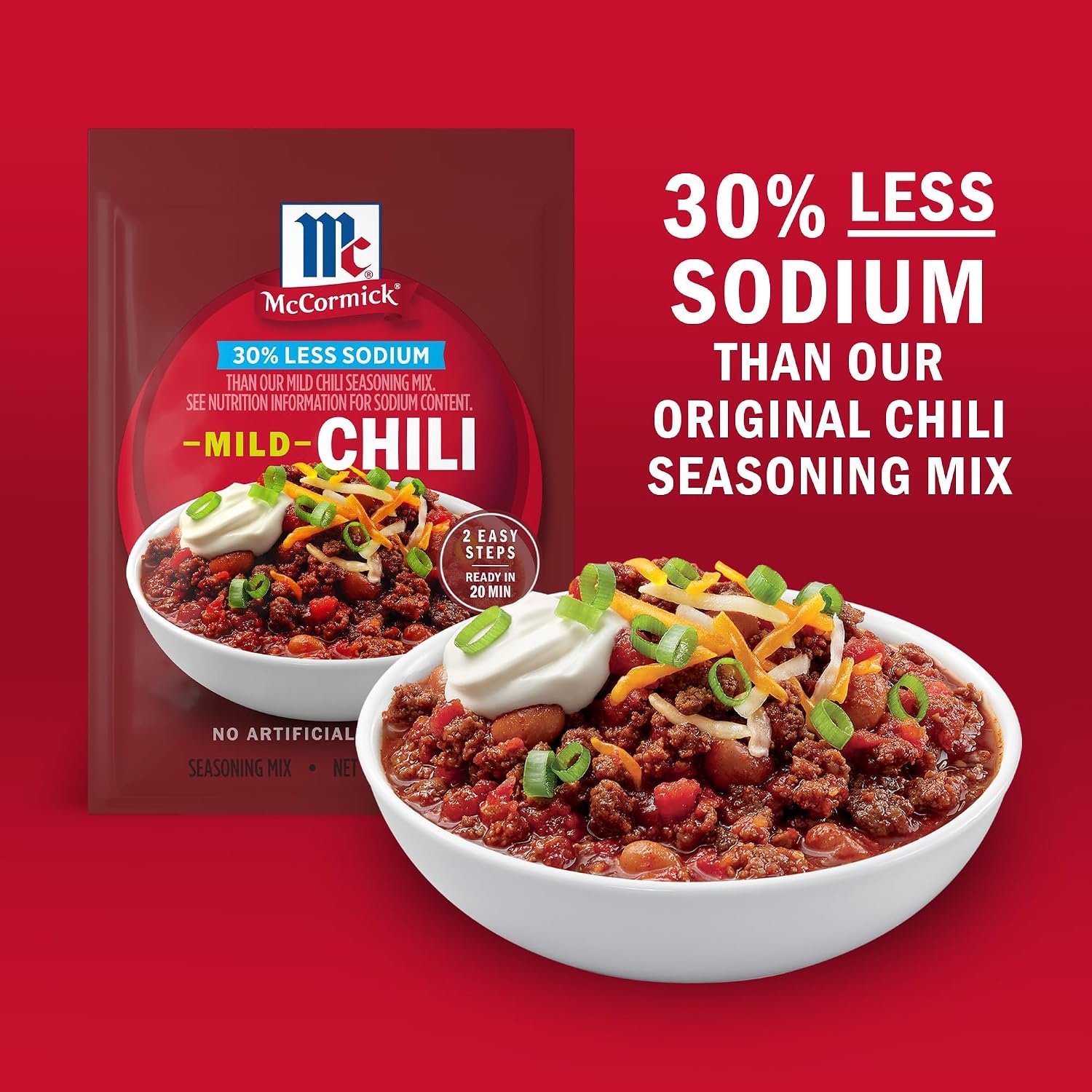 image:imageMcCormick 30 Less Sodium Chili Seasoning Mix 125 Ounce Pack of 12 Package May Vary156 Ounce Pack of 12