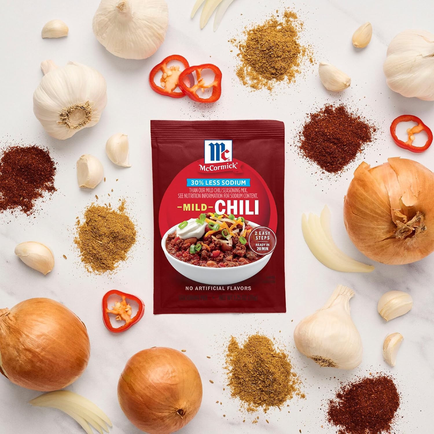 image:imageMcCormick 30 Less Sodium Chili Seasoning Mix 125 Ounce Pack of 12 Package May Vary156 Ounce Pack of 12