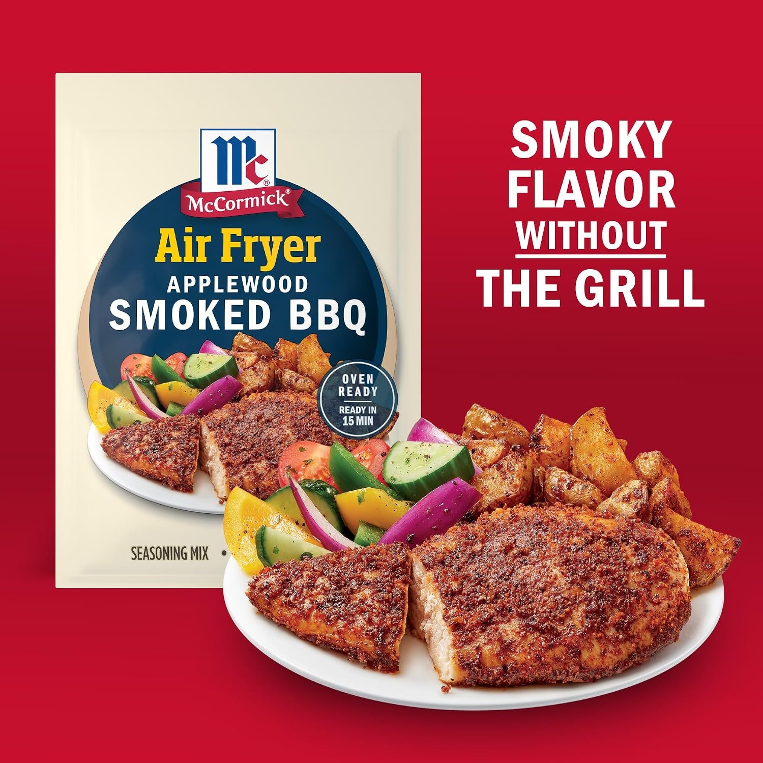 image:imageMcCormick Air Fryer Applewood Smoked BBQ Seasoning Mix 125 oz