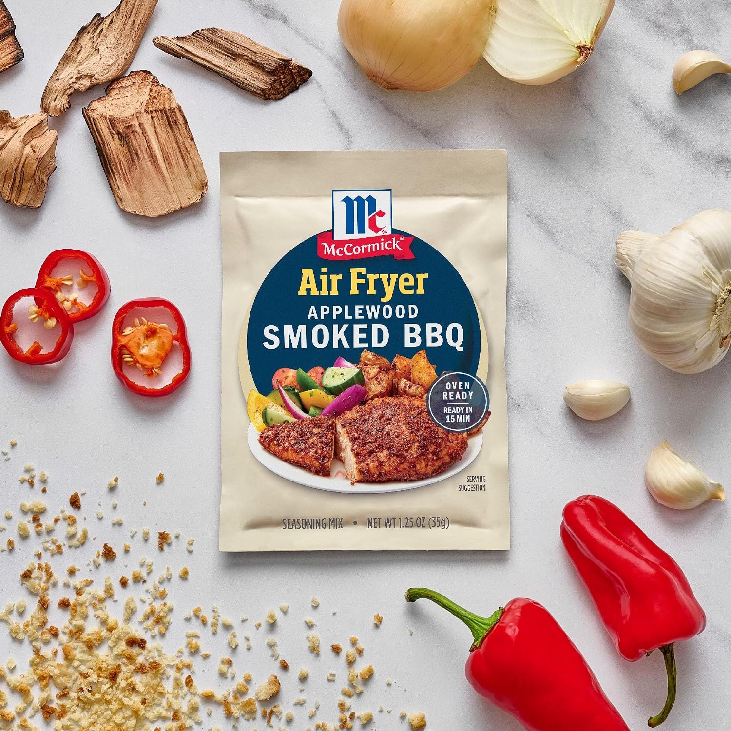 image:imageMcCormick Air Fryer Applewood Smoked BBQ Seasoning Mix 125 oz