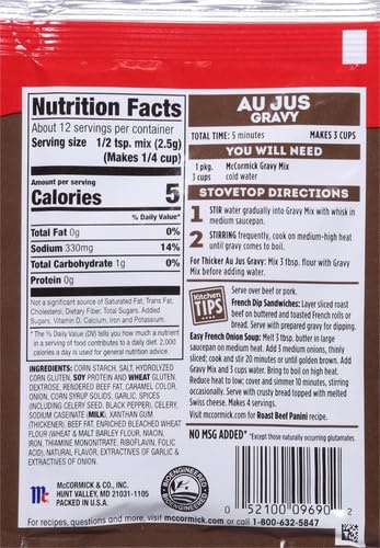 image:imageMcCormick Au Jus Gravy Mix 1 oz1 Ounce Pack of 12
