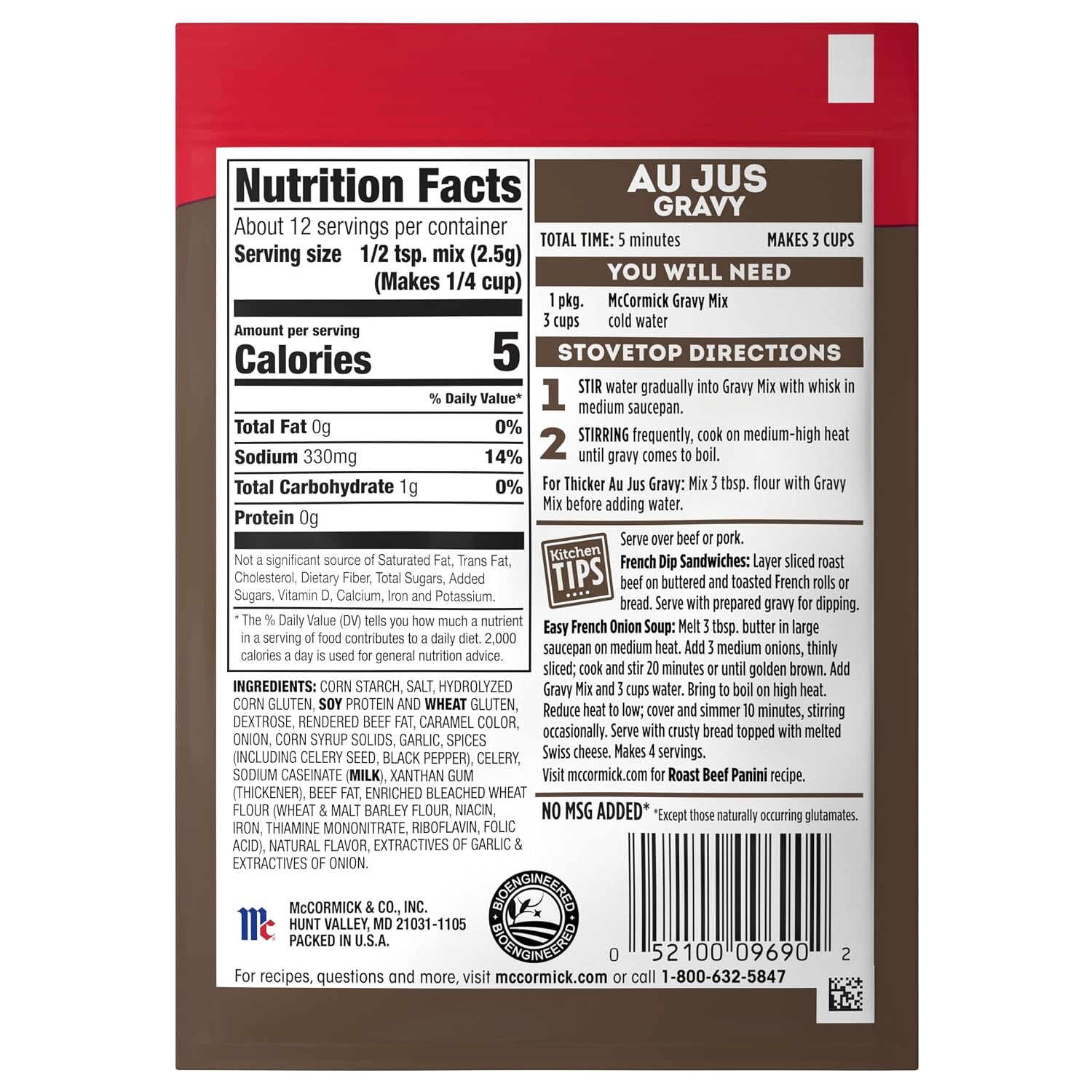 image:imageMcCormick Au Jus Gravy Mix 1 oz1 Ounce Pack of 12