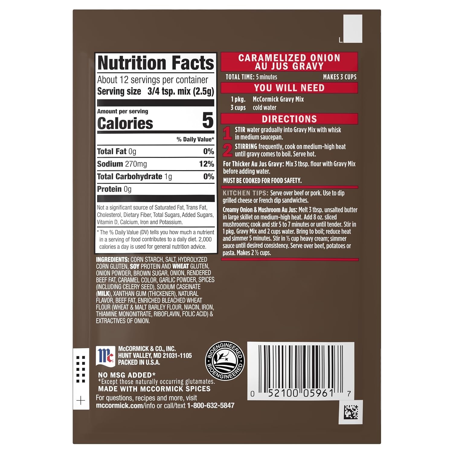 image:imageMcCormick Au Jus Gravy Mix Caramelized Onion 5Minute Gravy Great For Beef Pork French Dip Sandwiches Grilled Cheese and More 1 oz