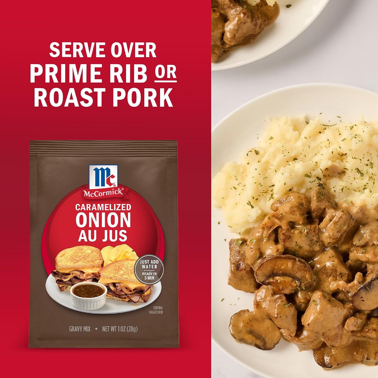 image:imageMcCormick Au Jus Gravy Mix Caramelized Onion 5Minute Gravy Great For Beef Pork French Dip Sandwiches Grilled Cheese and More 1 oz