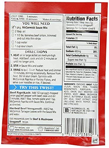 image:imageMcCormick Beef Stroganoff Seasoning Mix 15 oz15 Ounce Pack of 4