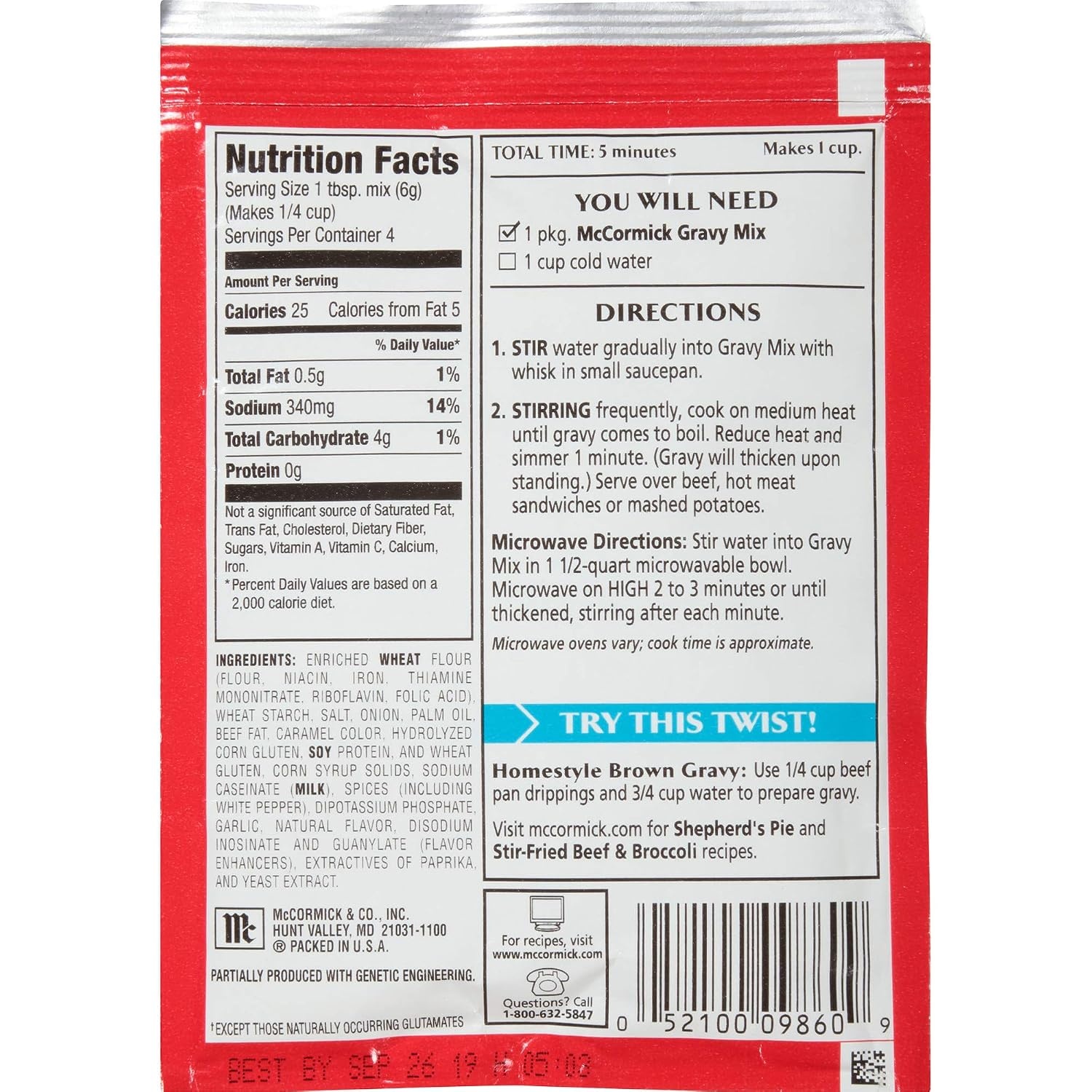 image:imageMcCormick Brown Gravy Mix 087 oz Pack of 24brown gravy