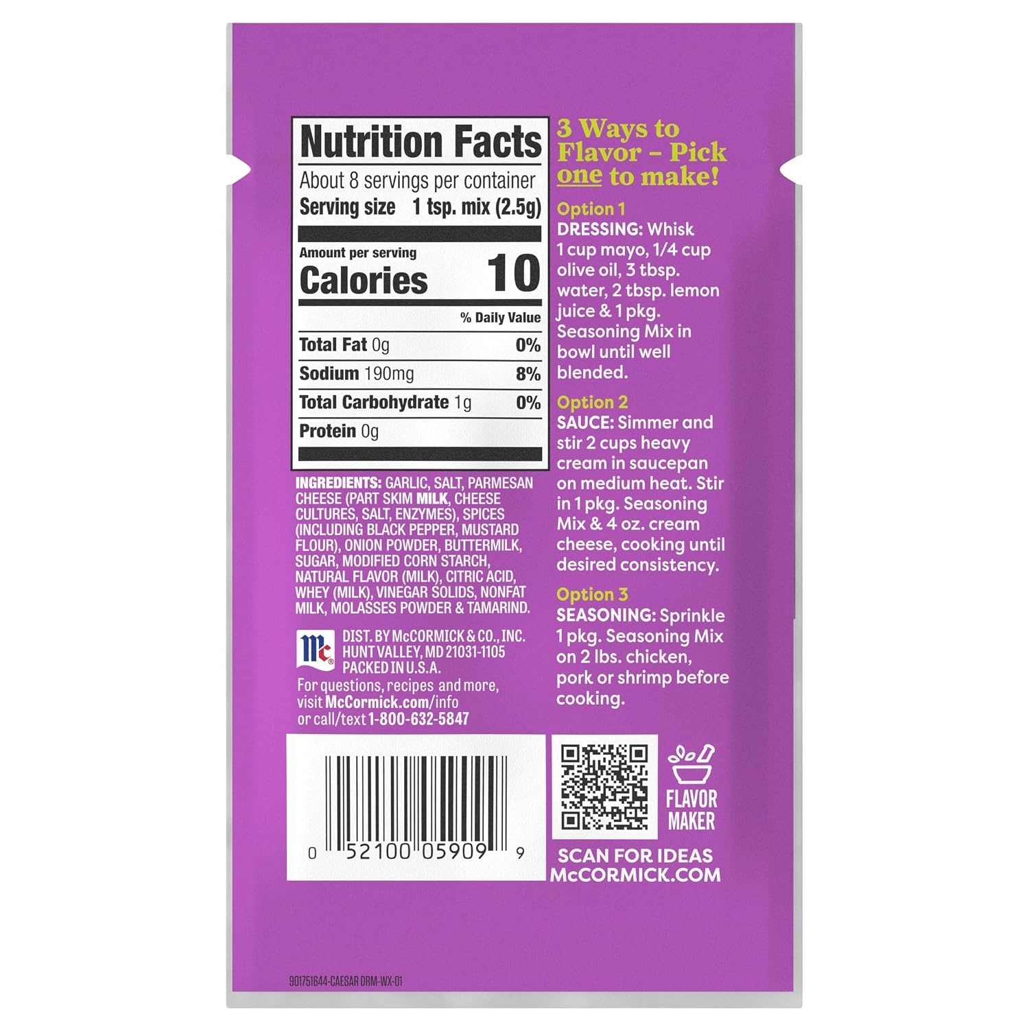 image:imageMcCormick Butter Seasoning Mix Flavor Maker 075 oz Pack of 12Caesar