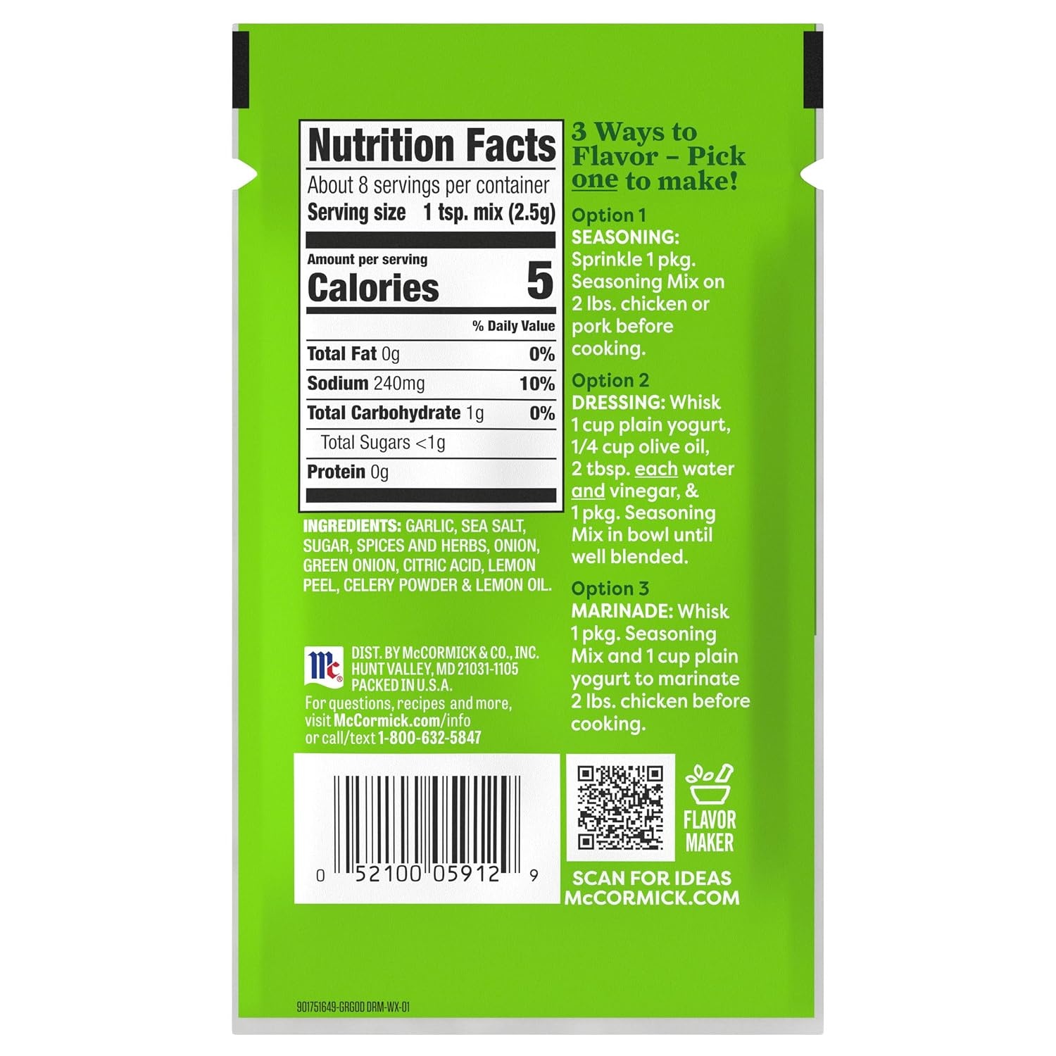 image:imageMcCormick Butter Seasoning Mix Flavor Maker 075 oz Pack of 12Green Goddess