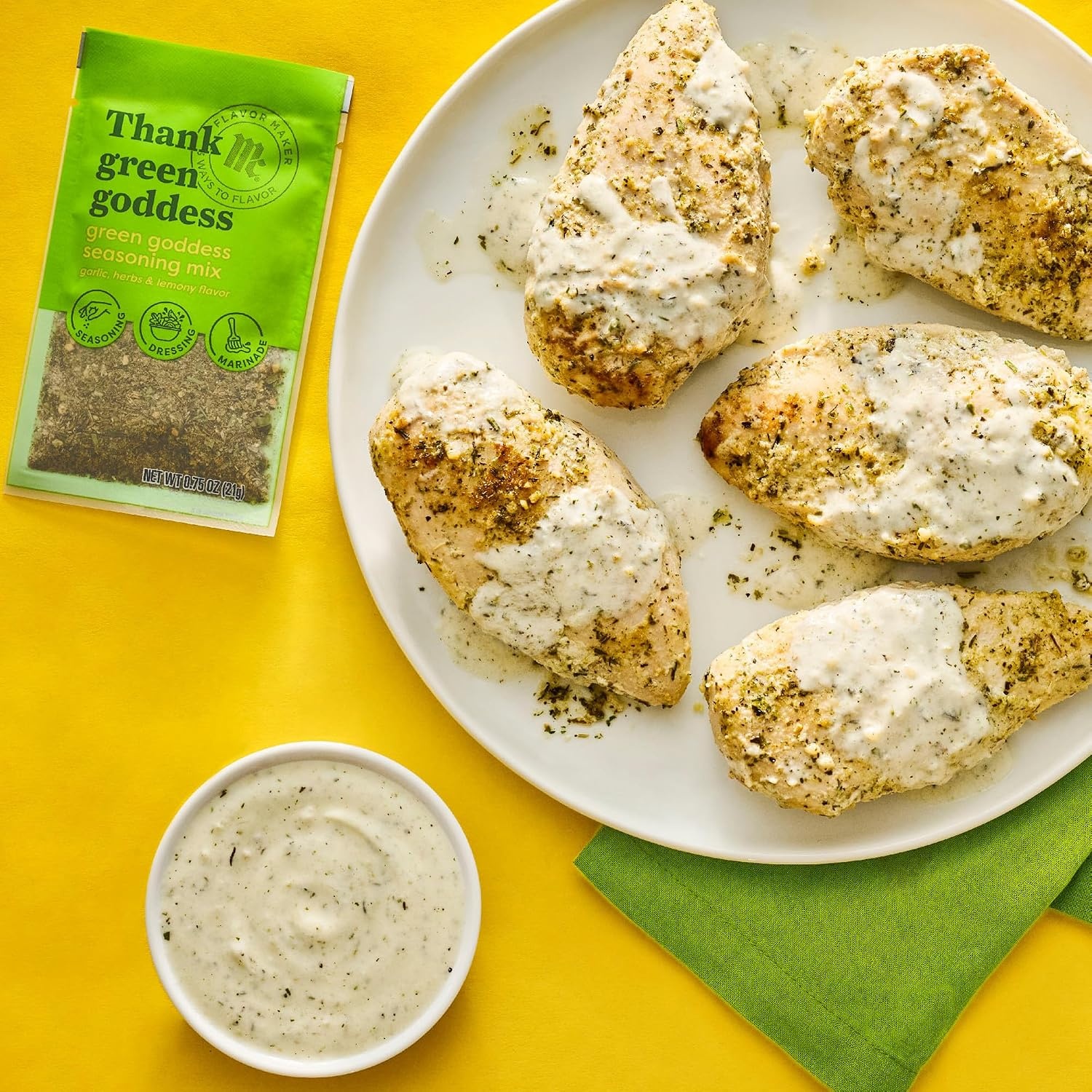 image:imageMcCormick Butter Seasoning Mix Flavor Maker 075 oz Pack of 12Green Goddess