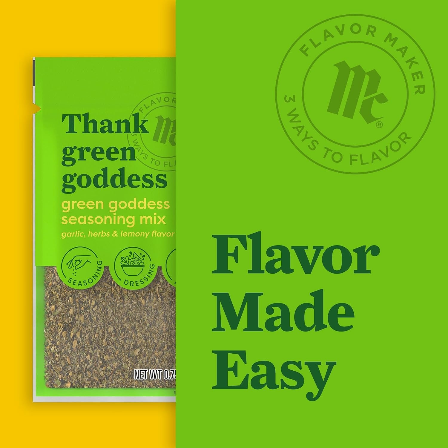 image:imageMcCormick Butter Seasoning Mix Flavor Maker 075 oz Pack of 12Green Goddess