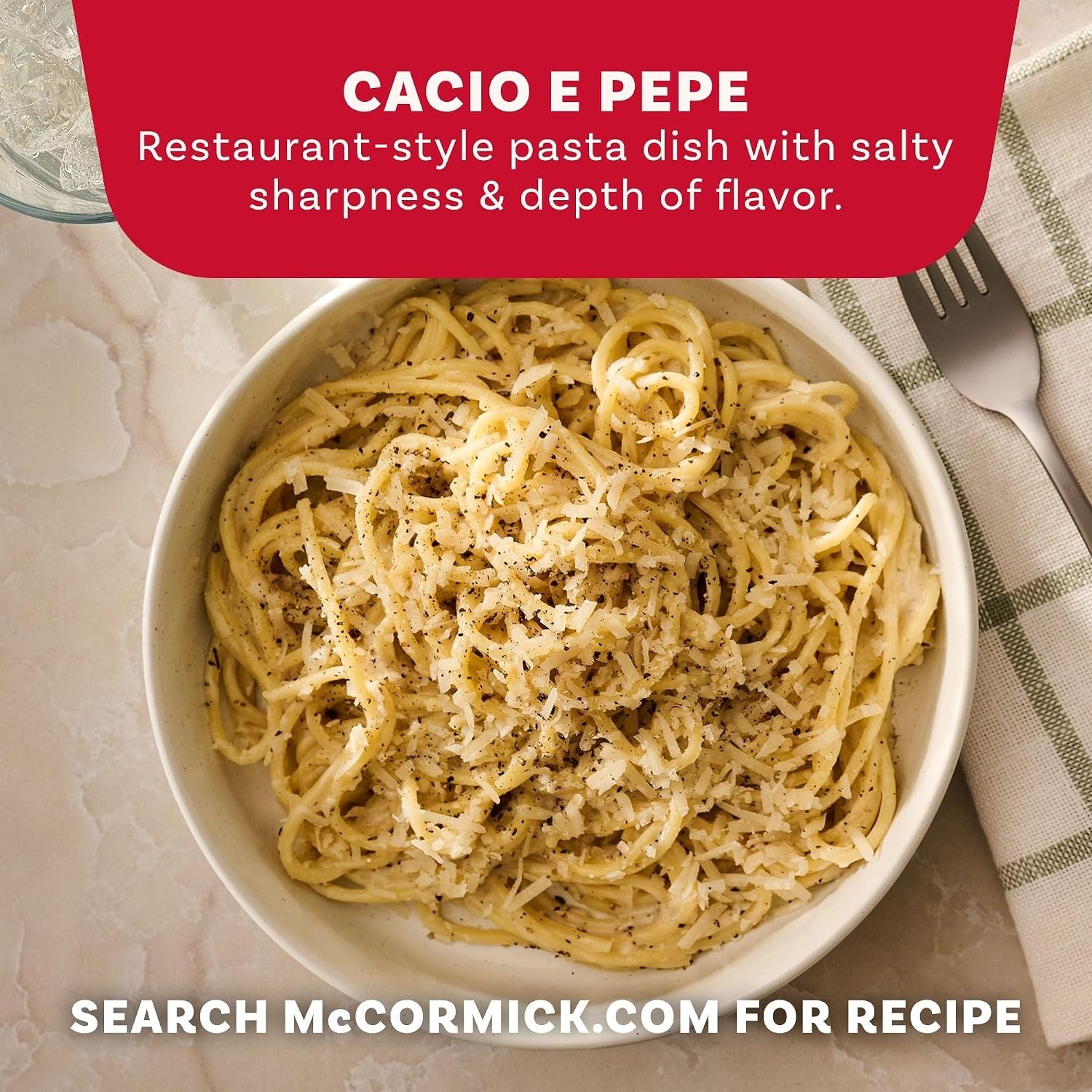 image:imageMcCormick Cacio e Pepe Seasoning Mix Rich amp Creamy 3Ingredient Sauce Easy Recipe Ready in 20 Minutes Enjoy with Cooked Pasta Makes 5 Servings 112 oz