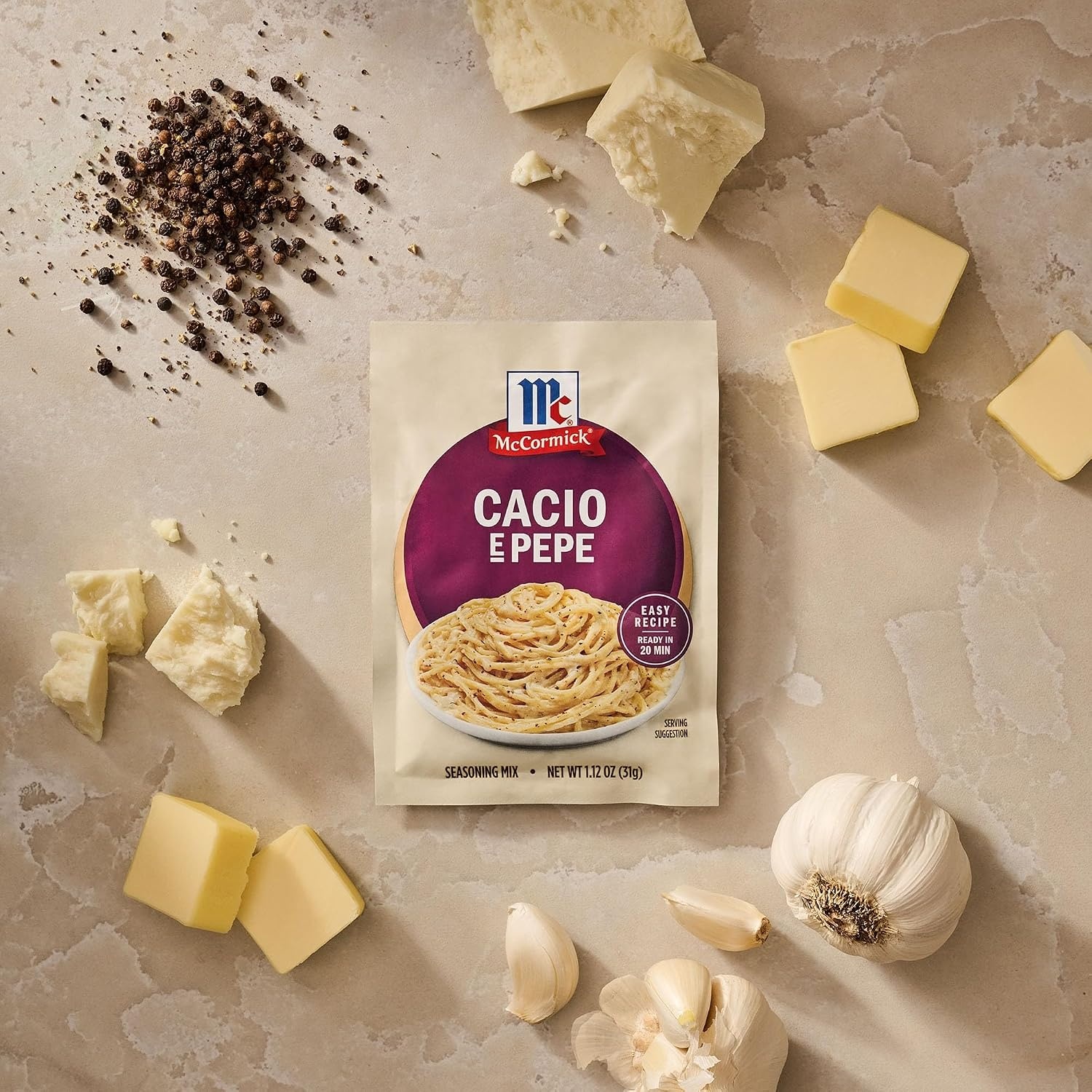 image:imageMcCormick Cacio e Pepe Seasoning Mix Rich amp Creamy 3Ingredient Sauce Easy Recipe Ready in 20 Minutes Enjoy with Cooked Pasta Makes 5 Servings 112 oz