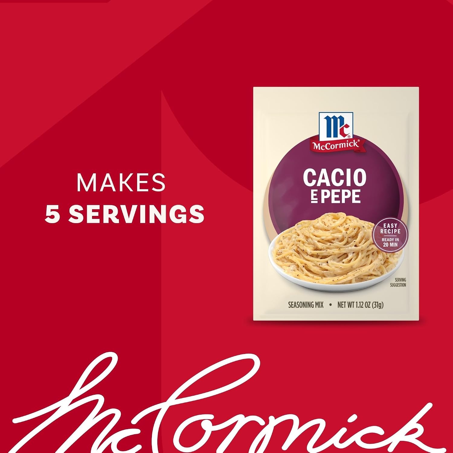image:imageMcCormick Cacio e Pepe Seasoning Mix Rich amp Creamy 3Ingredient Sauce Easy Recipe Ready in 20 Minutes Enjoy with Cooked Pasta Makes 5 Servings 112 oz