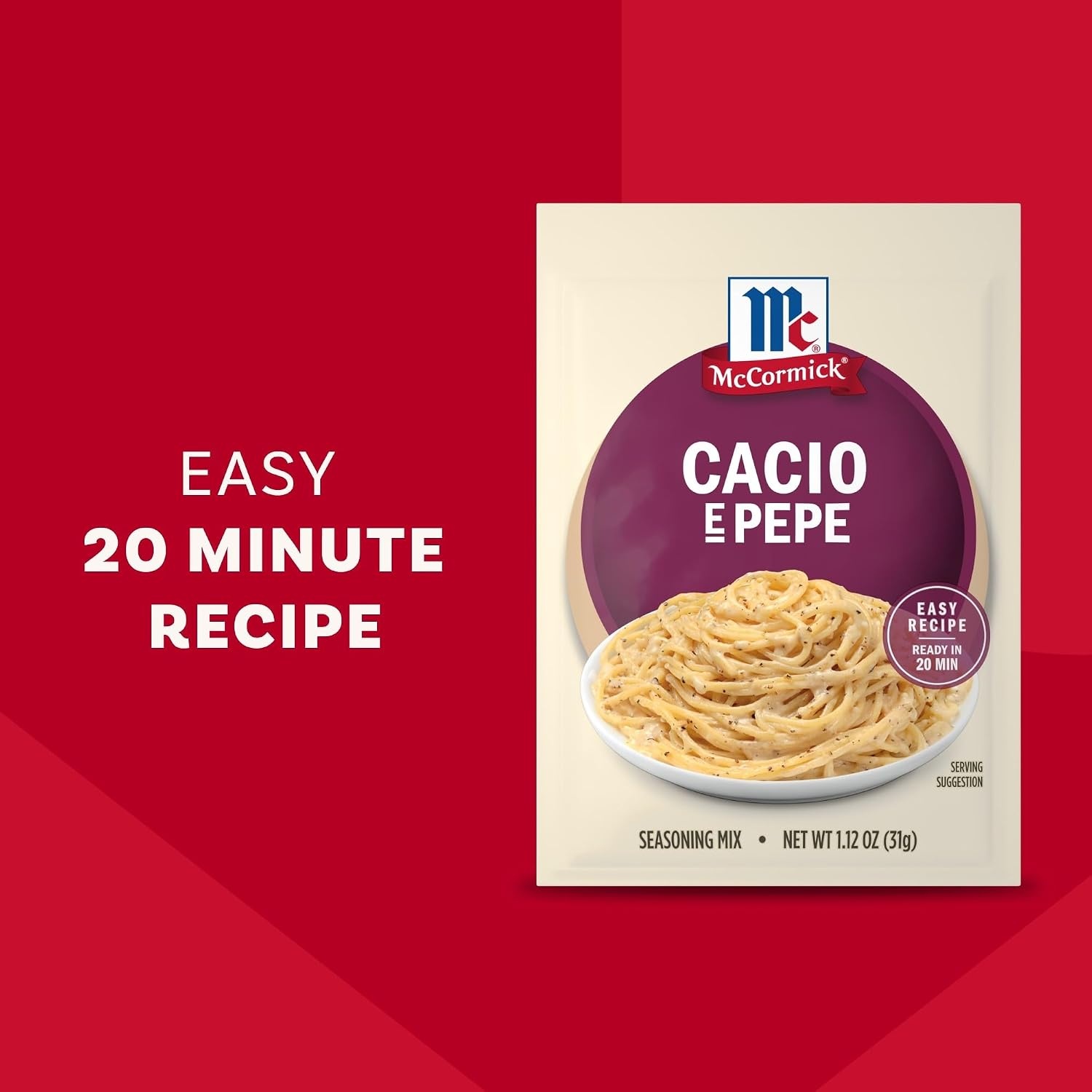 image:imageMcCormick Cacio e Pepe Seasoning Mix Rich amp Creamy 3Ingredient Sauce Easy Recipe Ready in 20 Minutes Enjoy with Cooked Pasta Makes 5 Servings 112 oz