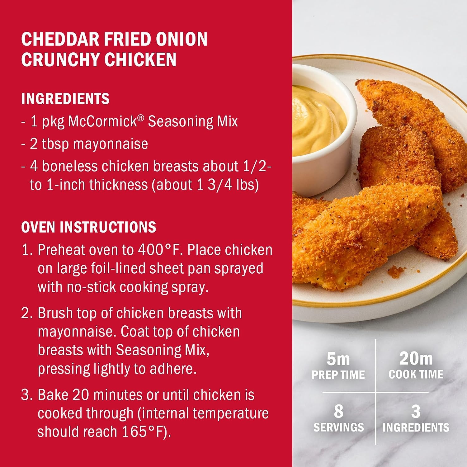 image:imageMcCormick Cheddar Fried Onion Crunchy Chicken Seasoning Mix 125 oz