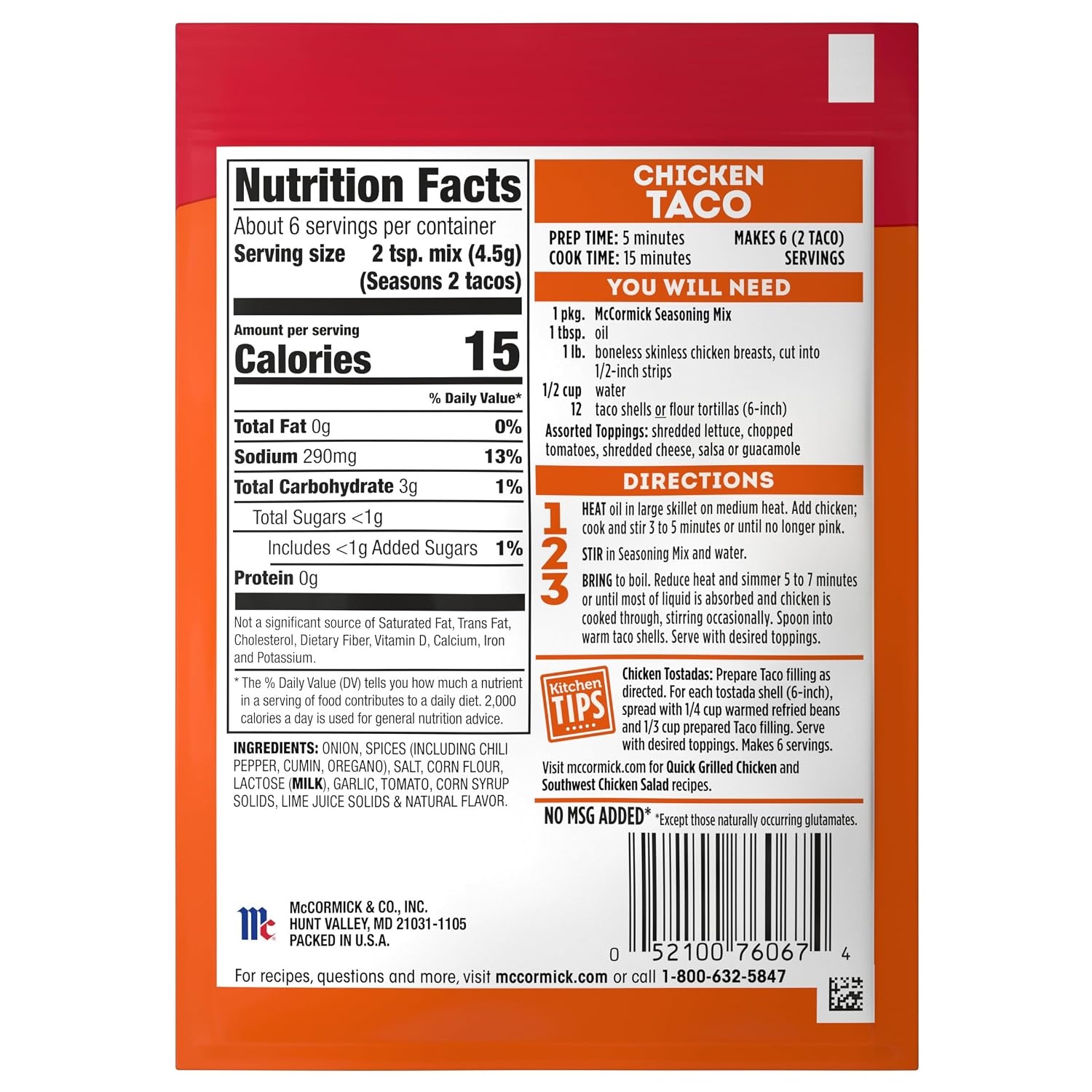 image:imageMcCormick Cheesy Taco Seasoning Mix 112 oz Pack of 121 Ounce Pack of 1