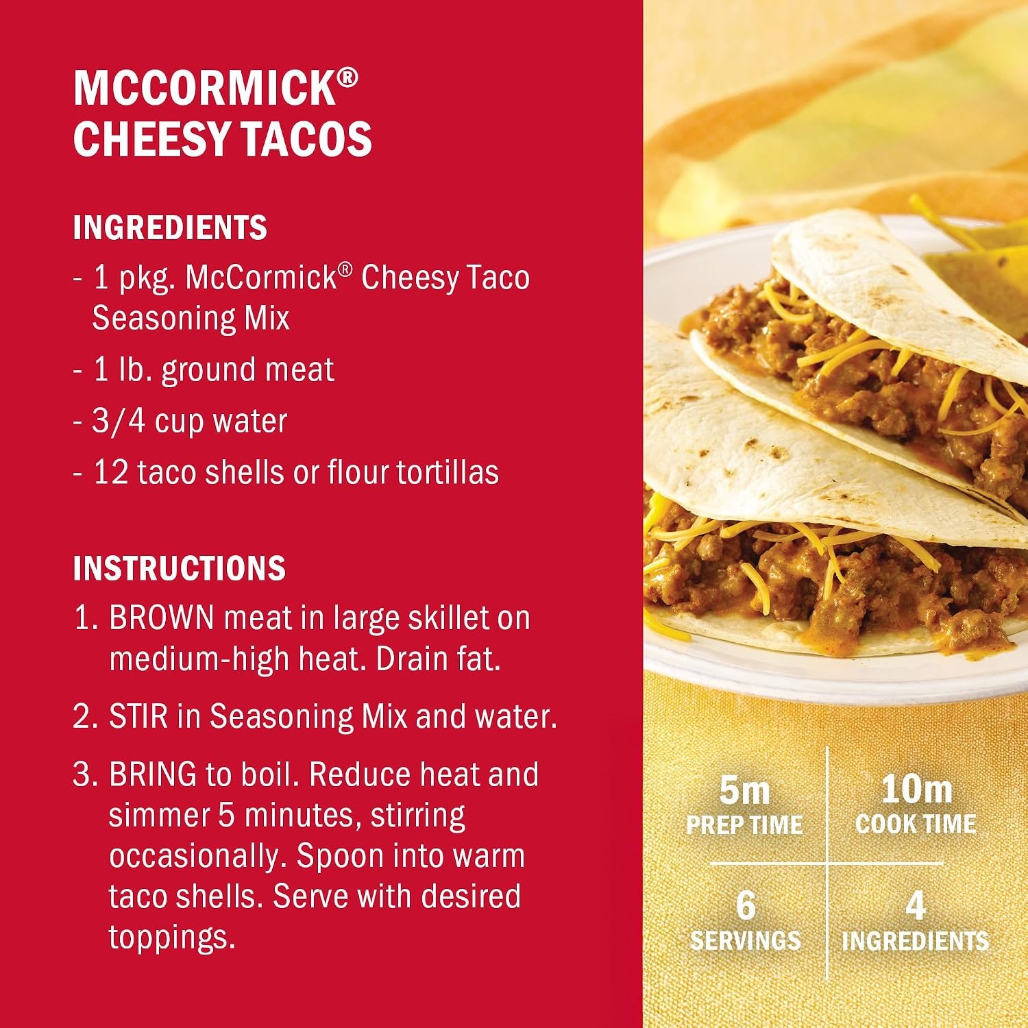 image:imageMcCormick Cheesy Taco Seasoning Mix 112 oz112 Ounce Pack of 1