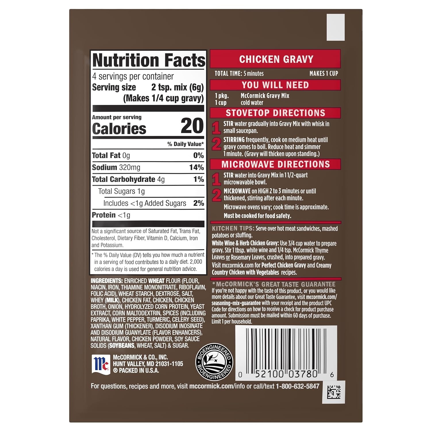 image:imageMcCormick Chicken Gravy Mix 087 oz Pack of 24Chicken