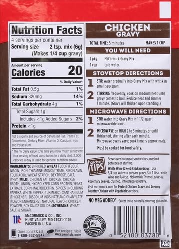 image:imageMcCormick Chicken Gravy Mix 087 oz Pack of 24Chicken