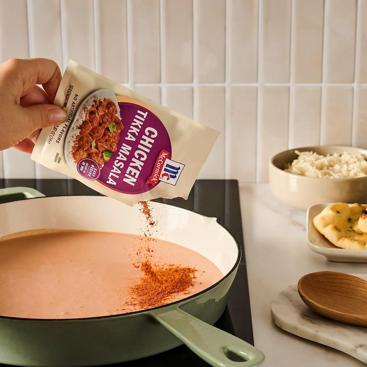 image:imageMcCormick Chicken Tikka Masala Seasoning Mix Aromatic amp Flavorful Easy Recipe Ready in 30 Minutes Spices Garlic Onion Makes 6 Servings No Artificial Colors 87 g
