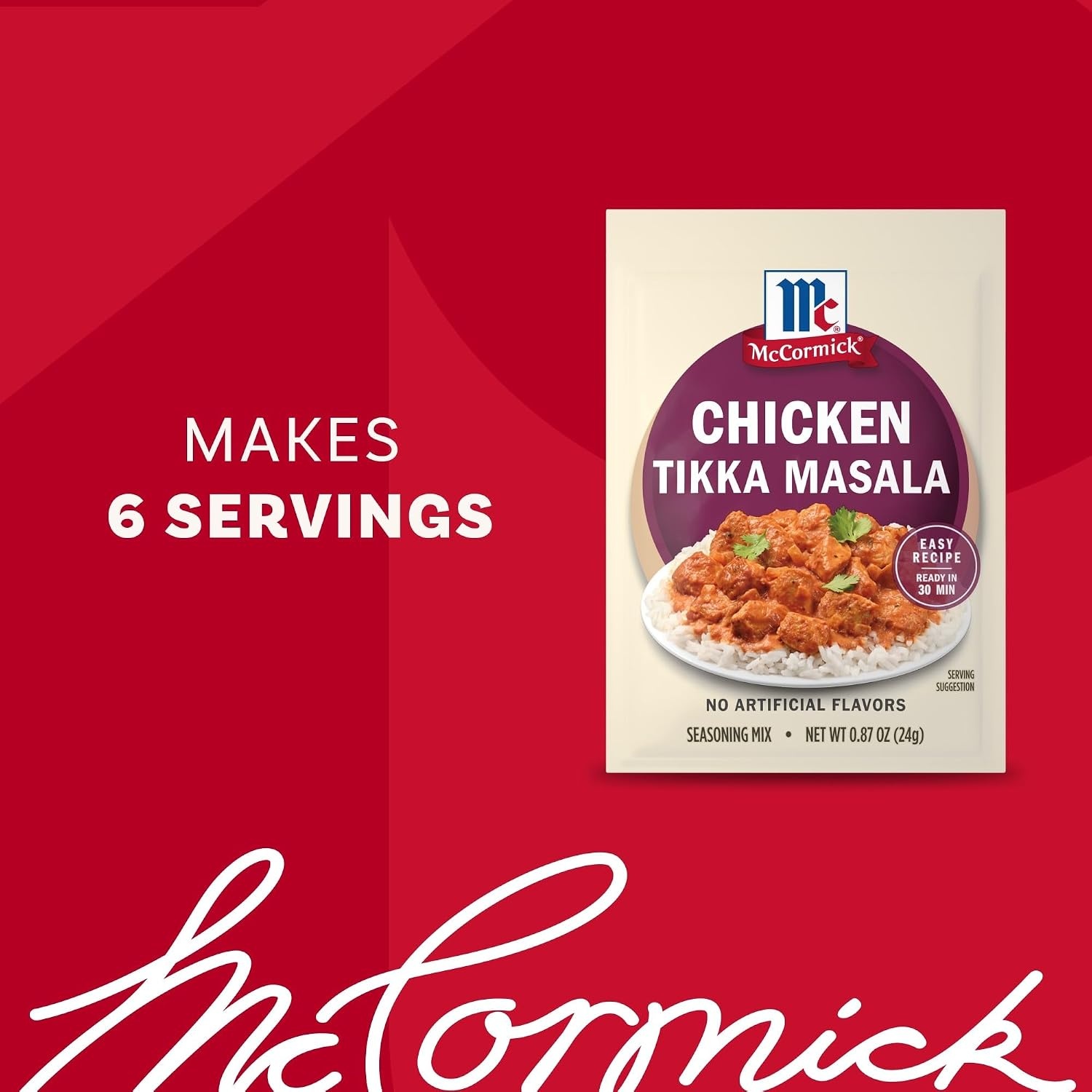 image:imageMcCormick Chicken Tikka Masala Seasoning Mix Aromatic amp Flavorful Easy Recipe Ready in 30 Minutes Spices Garlic Onion Makes 6 Servings No Artificial Colors 87 g