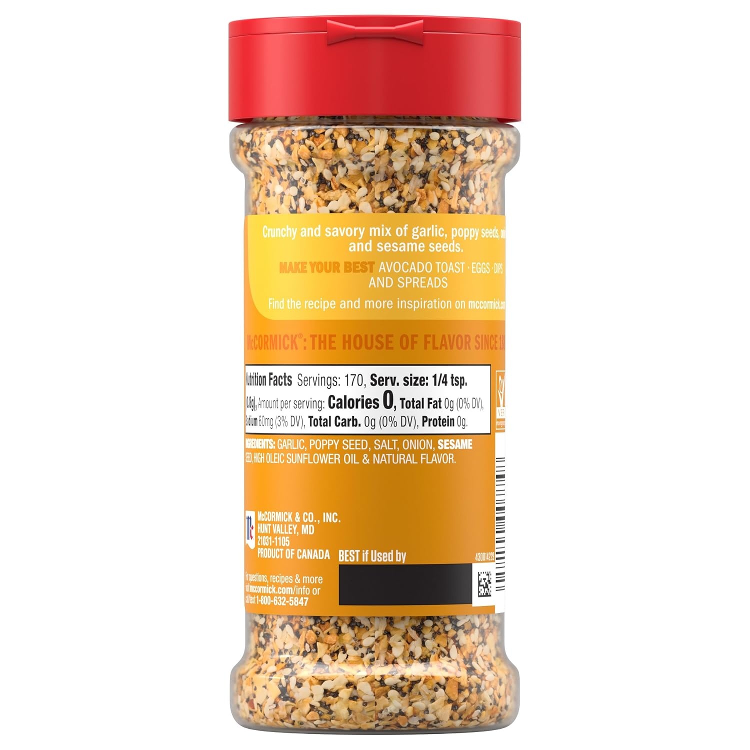 image:imageMcCormick Everything Bagel All Purpose Seasoning 48 oz Pack of 6