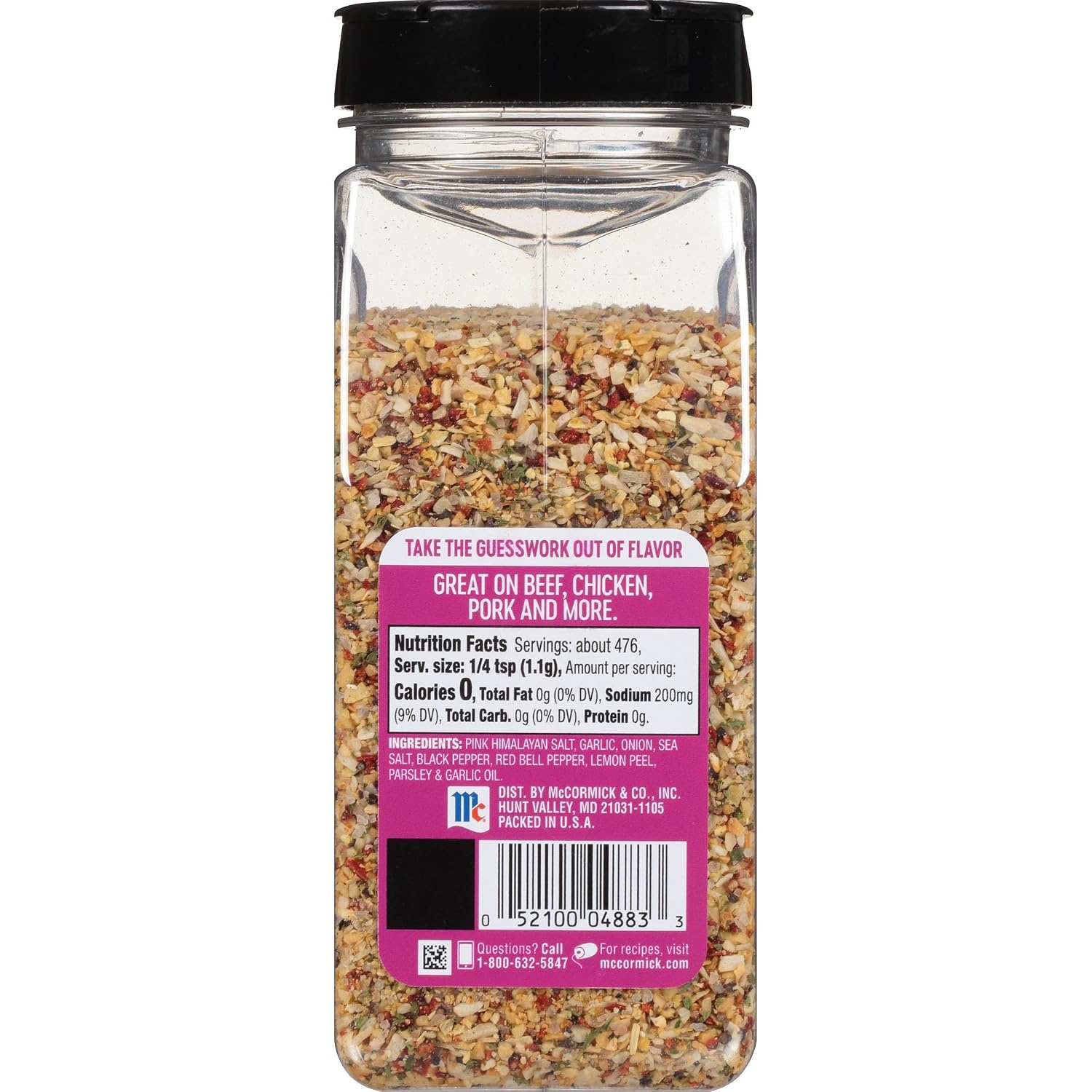 image:imageMcCormick Himalayan Pink Salt with Black Pepper and Garlic All Purpose Seasoning 185 oz185 Ounce Pack of 1