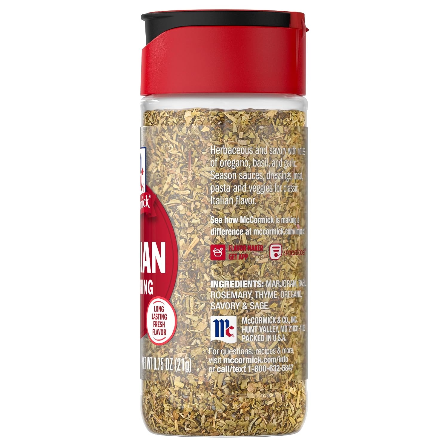 image:imageMcCormick Italian Seasoning FlavorSealed Kosher No Artificial Flavors No MSG Added Herbaceous amp Savory Seasoning with Notes of Basil amp Oregano For Dressing Pasta Veggies amp More 075 oz