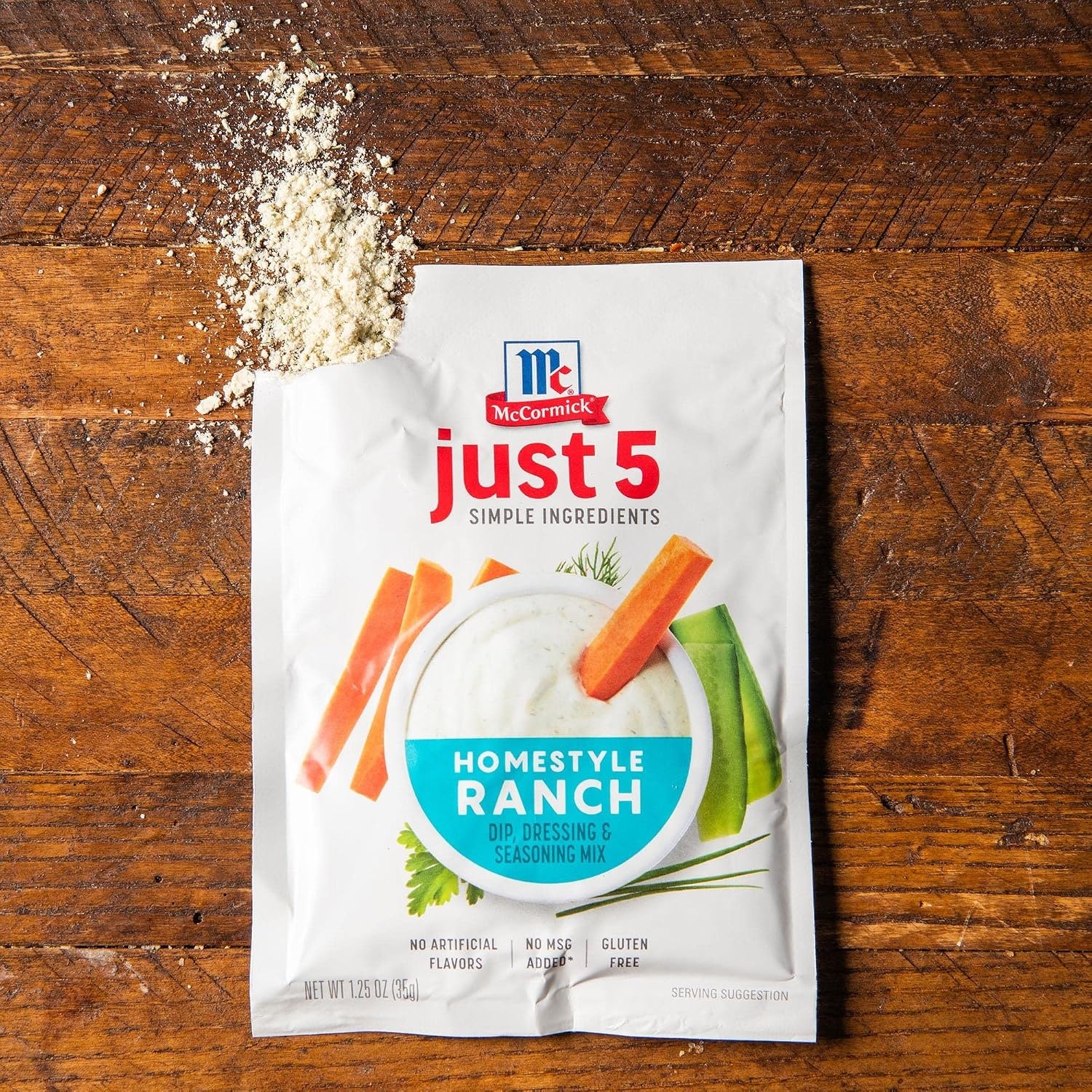image:imageMcCormick Just 5 Simple Ingredients Homestyle Ranch Dip Dressing amp Seasoning Mix 125 oz Pack of 12