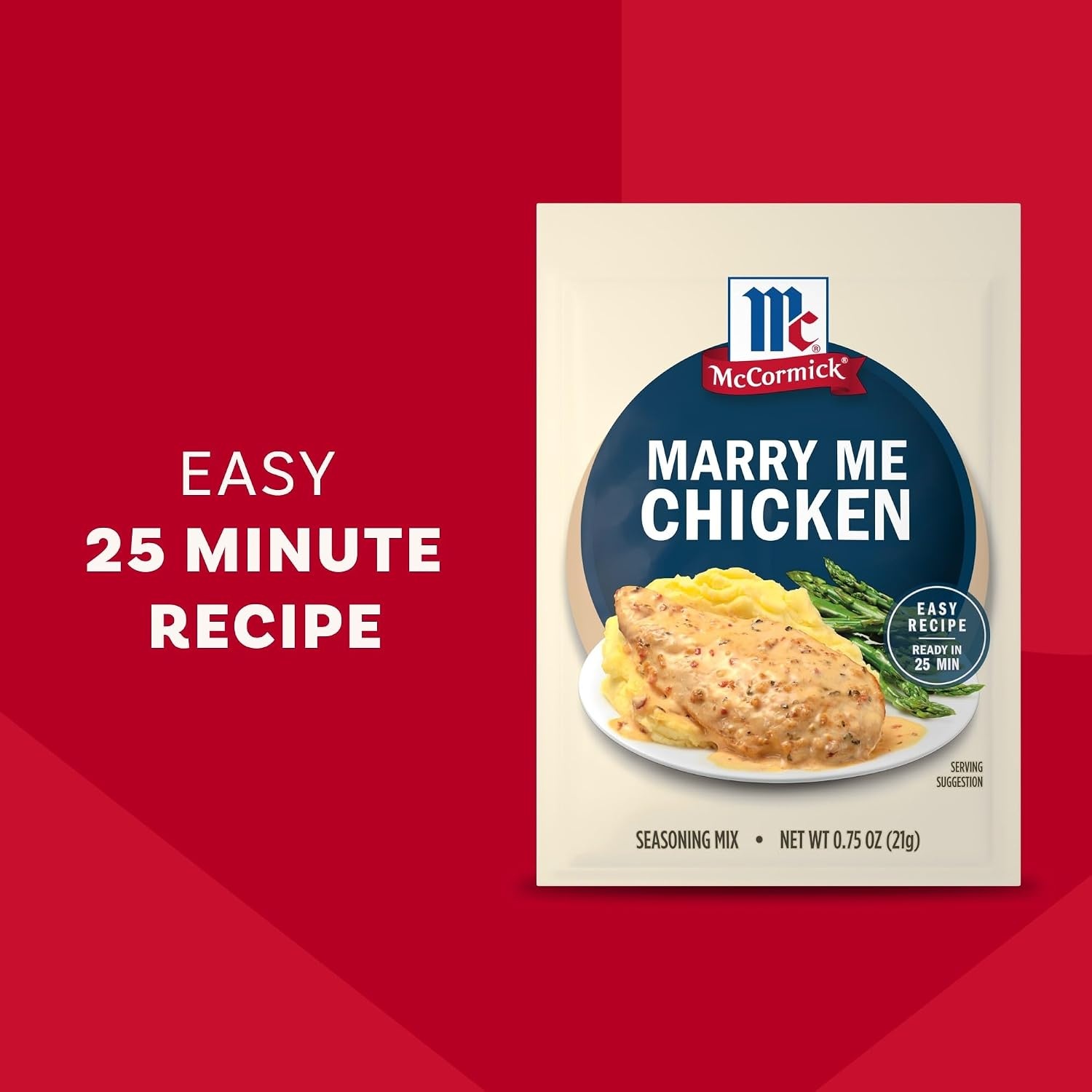 image:imageMcCormick Marry Me Chicken Seasoning Mix Savory amp Creamy Easy Recipe Ready in 25 Minutes Made with Garlic SunDried Tomato Parmesan Cheese Red Bell Pepper Makes 5 Servings 75 g