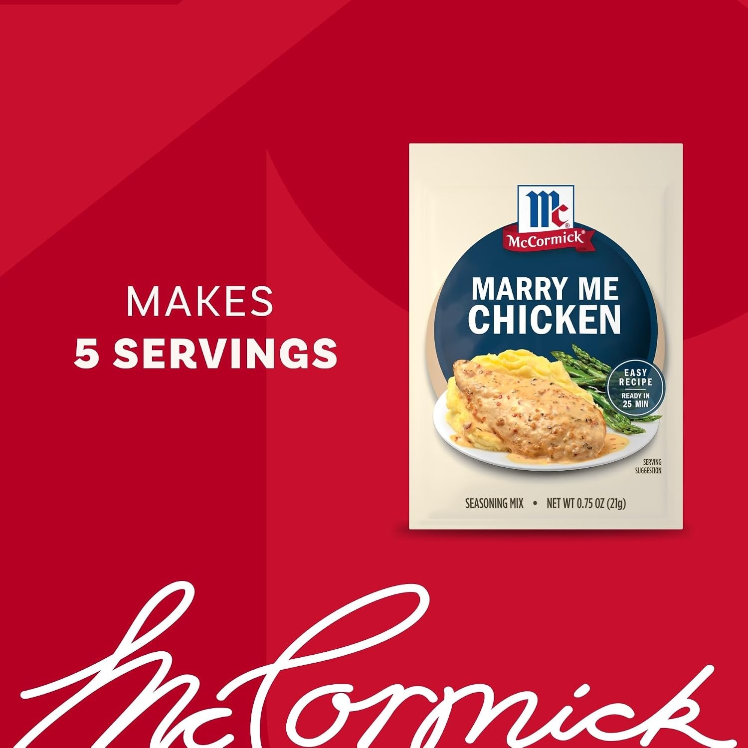 image:imageMcCormick Marry Me Chicken Seasoning Mix Savory amp Creamy Easy Recipe Ready in 25 Minutes Made with Garlic SunDried Tomato Parmesan Cheese Red Bell Pepper Makes 5 Servings 75 g