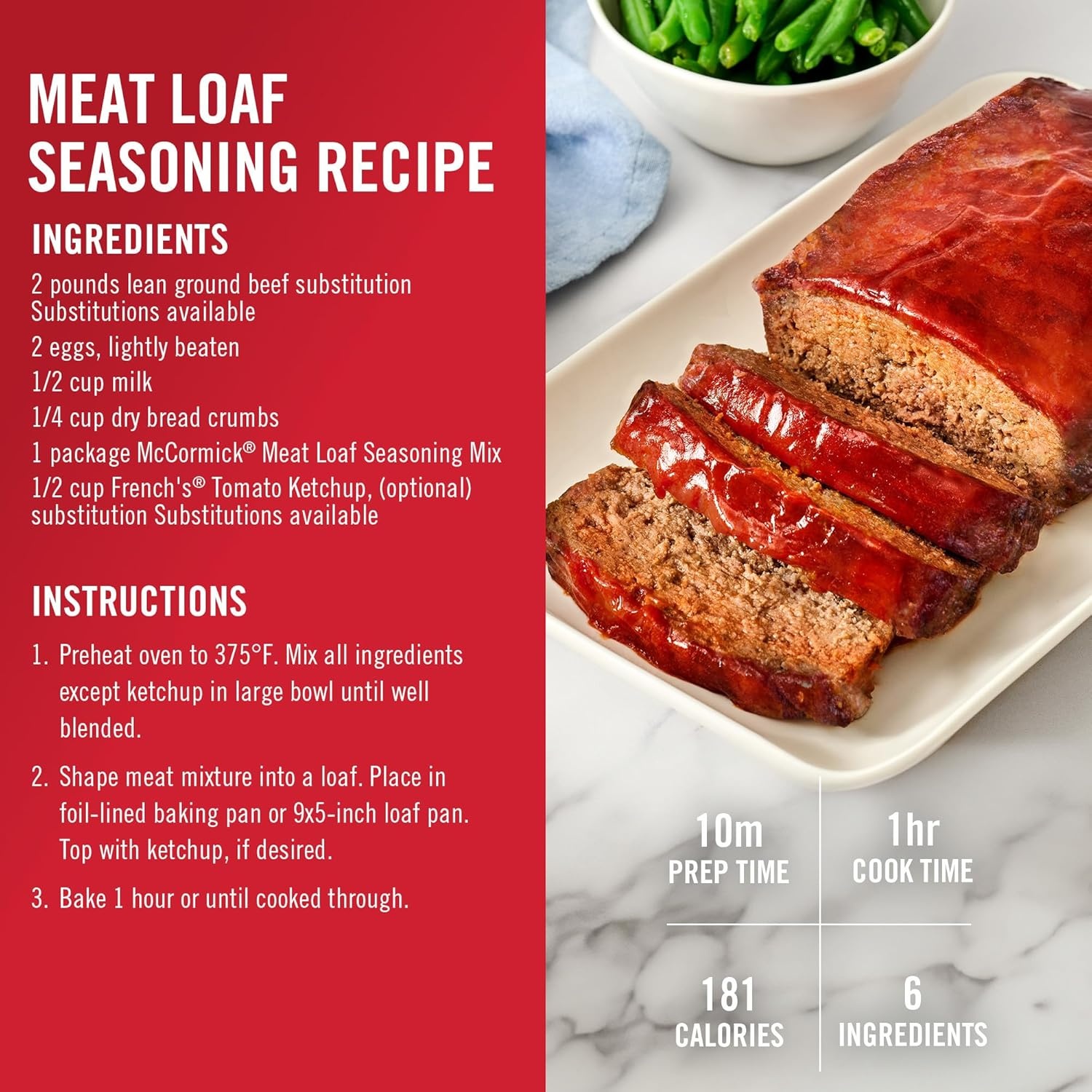 image:imageMcCormick Meat Loaf Seasoning Mix 15 oz Pack of 1215 Ounce Pack of 1