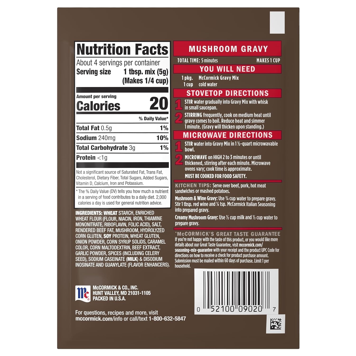 image:imageMcCormick Mushroom Gravy Mix 075 oz075 Ounce Pack of 1