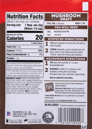 image:imageMcCormick Mushroom Gravy Mix 075 oz075 Ounce Pack of 5